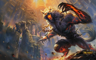 Demonic creature glowing eye cityscape - a demonic creature free wallpaper