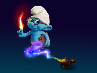Cartoon character candle hookah pipe - his hand and a hat free wallpaper