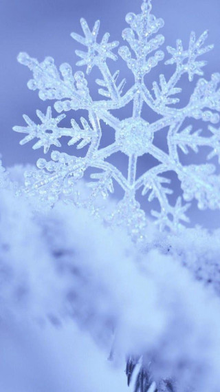 Snowflake in the middle of 2 - free winter wallpaper for mobile