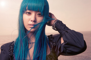 Blue hair black top portrait - blue hair free wallpaper