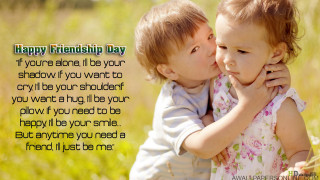 Two little girls kissing field - a friend free wallpaper