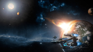 Space station planet star background 5 - a space station in the background free wallpaper