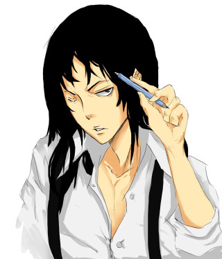 Long hair pen ear serious - academic free wallpaper
