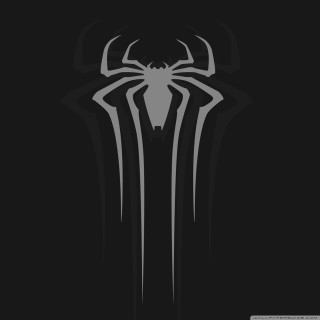 Black white spider man logo - minimalism free wallpaper for tablet