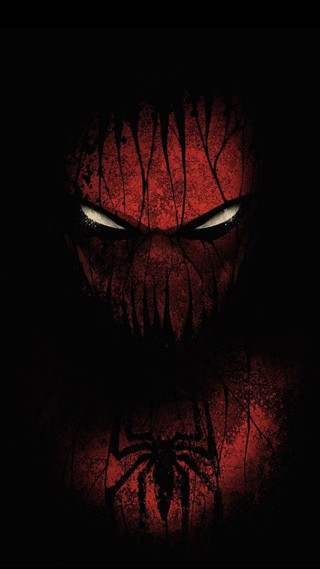 Red spider man creepy face - sinister free wallpaper for mobile