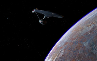 Spaceship giant planet sky stars - barclay shaw free wallpaper