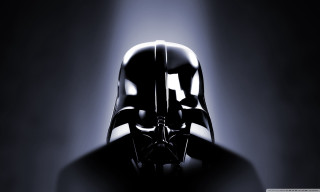 Darth vader helmet black white 3 - a spotlight behind free wallpaper