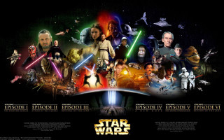 Star wars poster characters space 3 - a red border free wallpaper