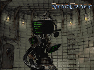 Robot room tiles lights computer - cybernetic free wallpaper