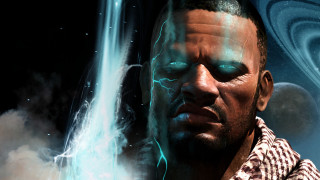 Strange faced man lightning effect - a strange face free wallpaper