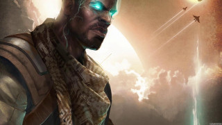 Afrofuturism man sci fi eye - his forehead free wallpaper