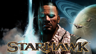 Man starhawk outfit space station - a spaceship in the background free wallpaper
