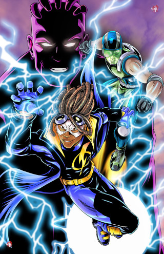 Afrofuturism comiccover maleenergy lightning magiccircle - costume free wallpaper for mobile