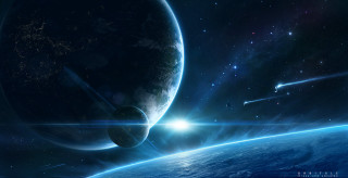 Space planet star brightlight astronaut - the space free wallpaper