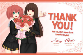 Anime girls bouquet thank you - done free wallpaper