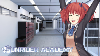 Girl red hair blue shirt 2 - a hallway free wallpaper