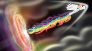 Rainbow colored bird flying sky - a rainbow free wallpaper