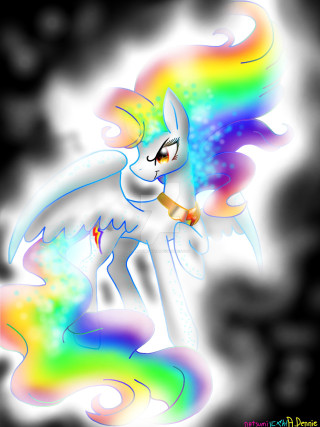 Rainbow pony rainbow tail wings - epic fantasy free wallpaper for mobile