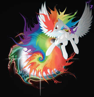 Rainbow unicorn flying wings spread - a rainbow free wallpaper for tablet