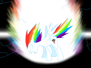 Rainbow colored pony with wings - pony free wallpaper