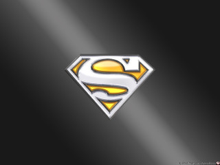 Superman logo shiny silver yellow - shiny free wallpaper