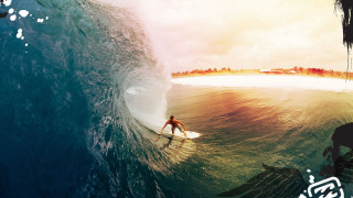 Man riding wave surfboard ocean 40 - top of a surfboard in the ocean free wallpaper