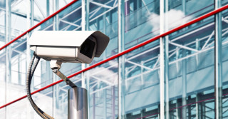 Security camera pole building red - line free wallpaper for desktop