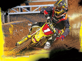 Man dirtbike dirttrack yellowframe yellowbackground - a yellow frame free wallpaper