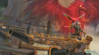 Pirate red dragon ship gun - a red dragon free wallpaper