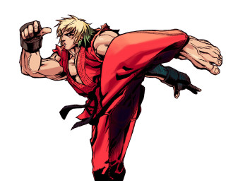 Man red kick fist up - out free wallpaper