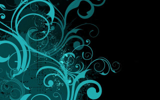 Blue black background swirls bubbles 3 - gradient light blue free wallpaper