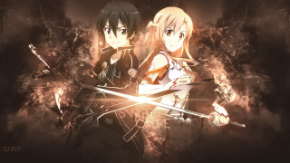 Anime characters swords smoke dark - smoke behind them free wallpaper