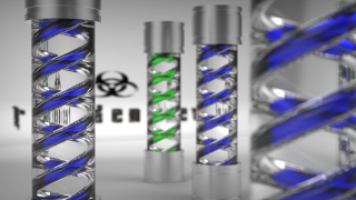 Glass tubes blue green designs - a cross free wallpaper