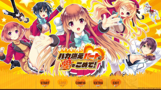 Anime girls long hair group 4 - yellow background free wallpaper for desktop