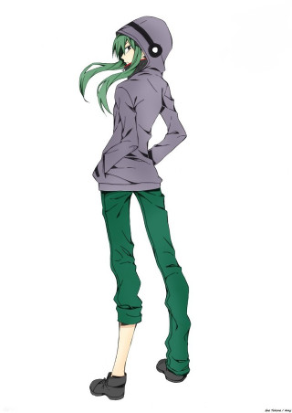 Woman gray hoodie green pants - gray free wallpaper for mobile