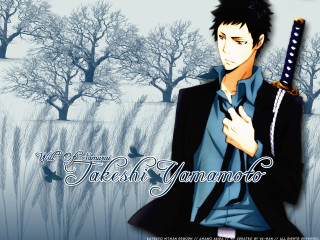 Man sword snowy forest cherryblossoms - a sword in front free wallpaper