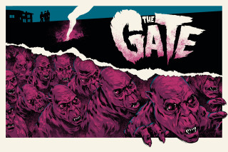 Zombie group poster the gate - side and a person free wallpaper