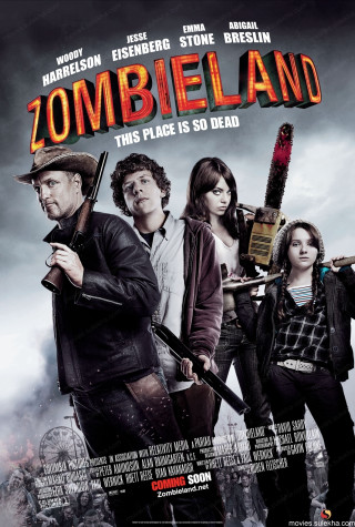 Zombieland movie poster zombies guns - free fantasy wallpaper