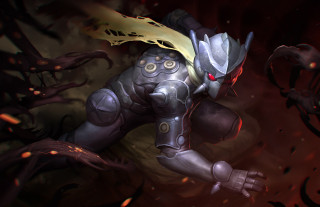 Cartoon demon character fantasy illustration - a dark forest free wallpaper