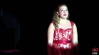 Woman red dress dark microphone - the dark free wallpaper