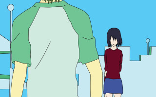 Cartoon man woman giant monster - a cartoon of a man and a woman free wallpaper