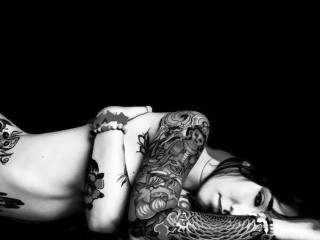 Woman tattoos bed arms legs - her arm and legs free wallpaper
