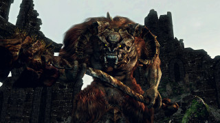 Demonic creature sword ruined castle - a demonic creature free wallpaper