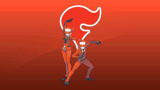 Cartoon characters red background couple - a red background behind them free wallpaper