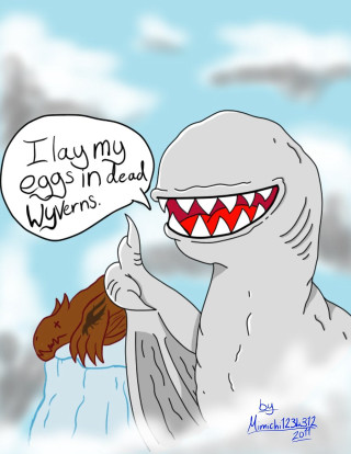 Shark dog cartoon thought bubble - cynical free wallpaper for mobile