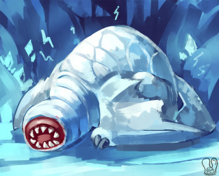 Plastic shark mouth open teeth - plastic free wallpaper