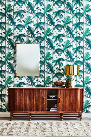 Room large mirror palm leaves - a mirror free wallpaper for mobile