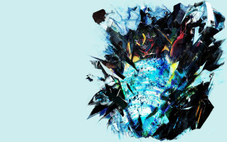 Blue vase abstract glowing mecha - free abstract wallpaper