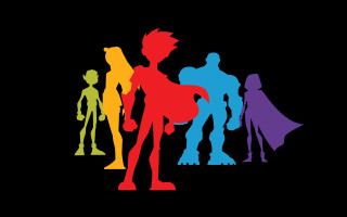 Superhero alien silhouettes group black - adam rex free wallpaper