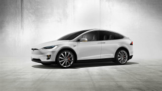 White tesla electric car concrete 2 - electric free wallpaper